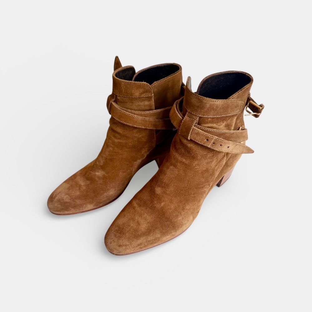 Saint Laurent Paris Women's Suede Jodhpur Ankle Boots